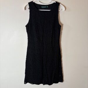 Lauren‎ Ralph Lauren Black Lace Sheath Dress Size 10
